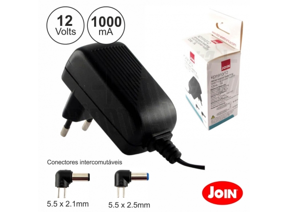 Join ALIMENTADOR COMPACTO 12V 1A 12W (KD1910/12) Join ALIMENTADOR COMPACTO 12V 1A 12W (KD1910/12)